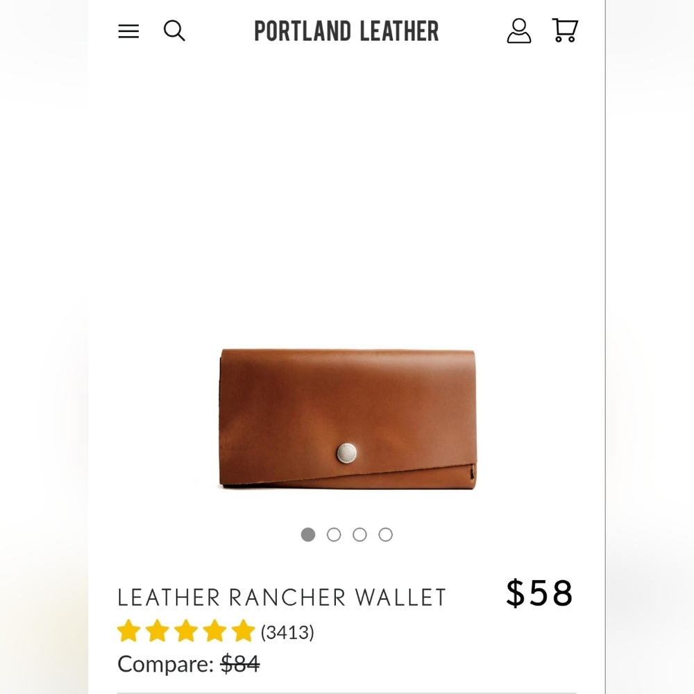 Portland Leather Rancher Wallet In "Honey"